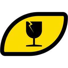 STICKER EASY BROKEN GLASS PACKAGING SYMBOLS SHIPPING CARGO
