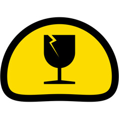 STICKER EASY BROKEN GLASS PACKAGING SYMBOLS SHIPPING CARGO
