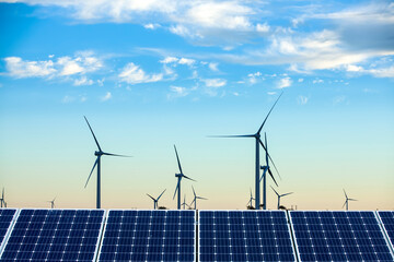 Solar photovoltaic panels and wind turbines