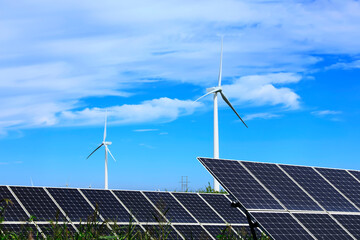 Solar photovoltaic panels and wind turbines
