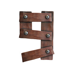 Wooden Planks 3D Lettering or Alphabet