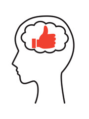 グッドサインと横顔のアイコン