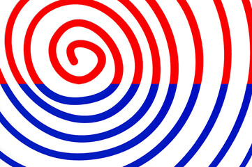 Simple red amd blue spiral made of plexiglas cut on laser