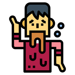 drunk filled outline icon style