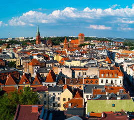 Fototapeta na wymiar 04-07-2022: View from tower on Old City of Torun. Poland.
