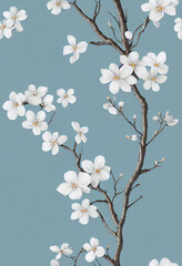White apple flowerss, generative AI