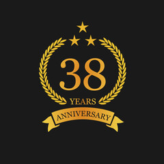 38 th Anniversary logo template illustration. suitable for you