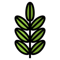 leaves filled outline icon style