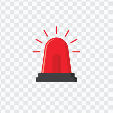 Emergency Siren Icon In Flat Style. Warning Sign, Police Alarm, Ambulance Alarm, Medical Alert. Vector Illustration.