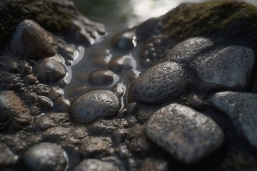 stones and pebbles with clean water