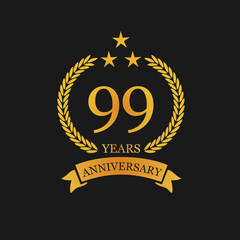 99 th Anniversary logo template illustration. suitable for you