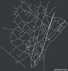 Detailed hand-drawn navigational urban street roads map of the HOFSTADE COMMUNE of the Belgian city of AALST, Belgium with vivid road lines and name tag on solid background
