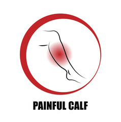 Obraz premium Painful calf icon, round icon vector