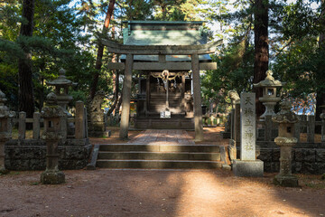 日本　京都府宮津市の丹後天橋立大江山国定公園にある天橋立神社