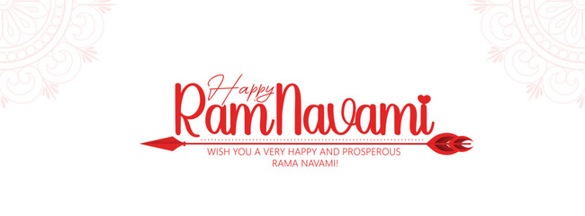 Ram Navami festival of India. Lord Rama with arrow - obrazy, fototapety, plakaty