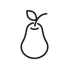 Line Icon fruit pear. Vector black illustration on white background