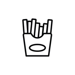French Fries Outline Icon - fast food - EPS Vector