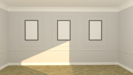 Empty wall, frames