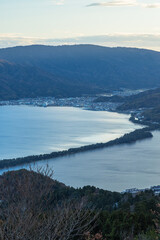 Obraz premium 日本 京都府宮津市にある成相山パノラマ展望台から見える天橋立