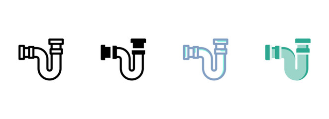 Simple vector icon on a theme sewage pipe - obrazy, fototapety, plakaty