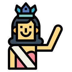 beauty pageant filled outline icon style