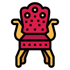 throne filled outline icon style