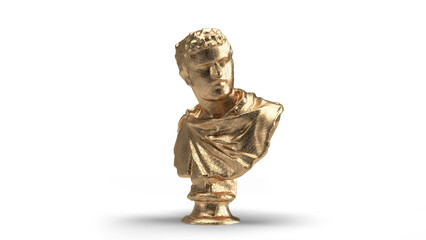 3d render bust gold isolated Sculpted golden man exudes confidence