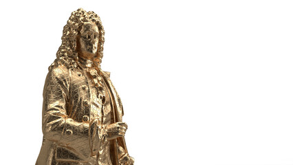 Obraz premium 3d render bust gold isolated Golden male form with intricate details
