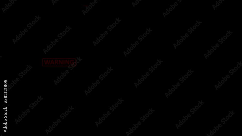 Leinwandbilder computer graphics warning labels in red on a black background moving forward. digitalization of huma