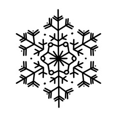 Snowflake outline monochrome vector design