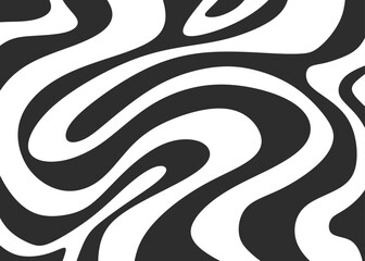 Minimalist black and white background with cute wavy lines pattern