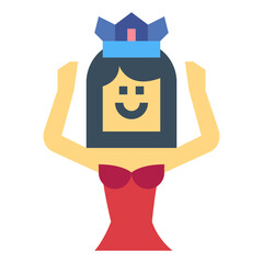 beauty pageant flat icon style
