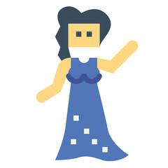 beauty pageant flat icon style