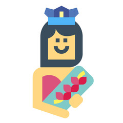 beauty pageant flat icon style