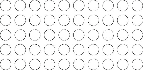 Grunge Circle Thin line black abstract shape 50 Set