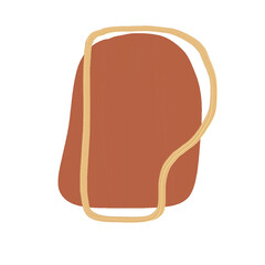 oilpaint Brush paint stroke brush Style red brick reactangle aesthetic shape with yellow mustard frame  file png