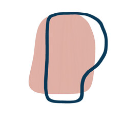 oilpaint Brush paint stroke brush Style nude pink reactangle aesthetic shape with navy blue frame  file png