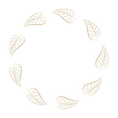 Vector leaves wreath frame on a white background.