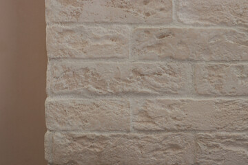 Brick wall texture background, light, beige, yellow