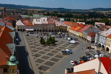 The town square of Jičín in the Czech Republic