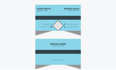Fototapeta premium Modern Corporate and Creative Business Card Design Template Double-sided -Horizontal Name Card Simple and Clean Visiting Card Vector illustration Colorful Business Card