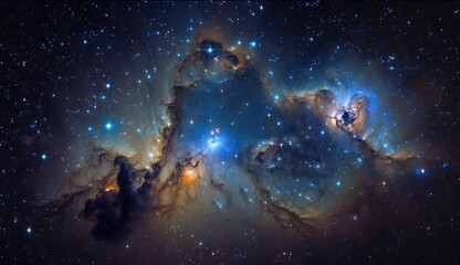 Obraz na płótnie Canvas Nebula in deep space, made with generative ai