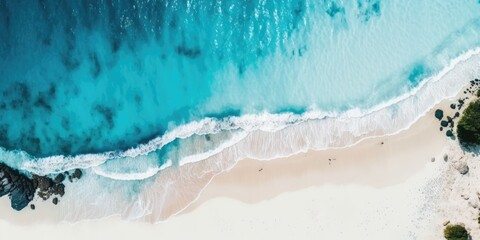 beautiful beach seen from drone view, made with generated ai