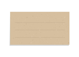 Aesthetic vintage brown paper note illustration. Recycled memo paper with adhesive tape template.
