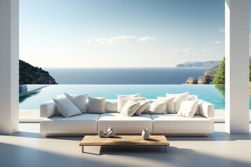 Elegant minimalistic interior design, made with generative ai