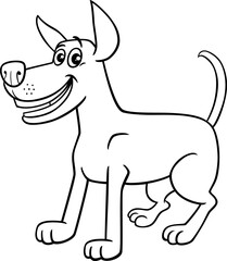 funny cartoon dog comic animal character coloring page
