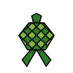 ketupat icon with modern flat style, ketupat design, ramadan and eid food