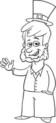 cartoon Leprechaun on Saint Patrick Day coloring page