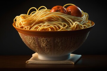 Tasty spaghetti in a bowl