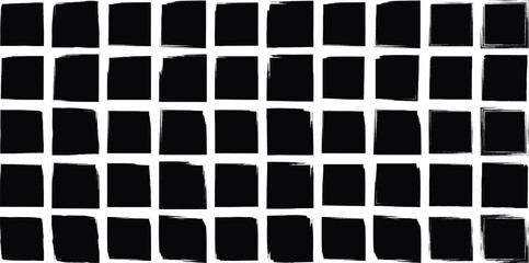 Grunge Square shape filled black 50 Set